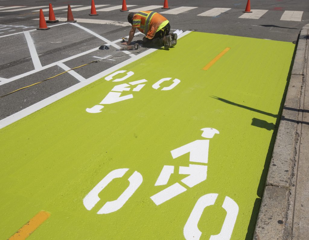 Jersey City Bike Lane Painting
