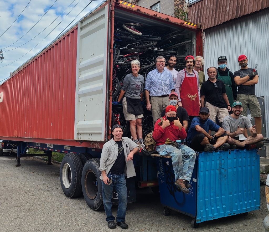 Working Bikes shipping container