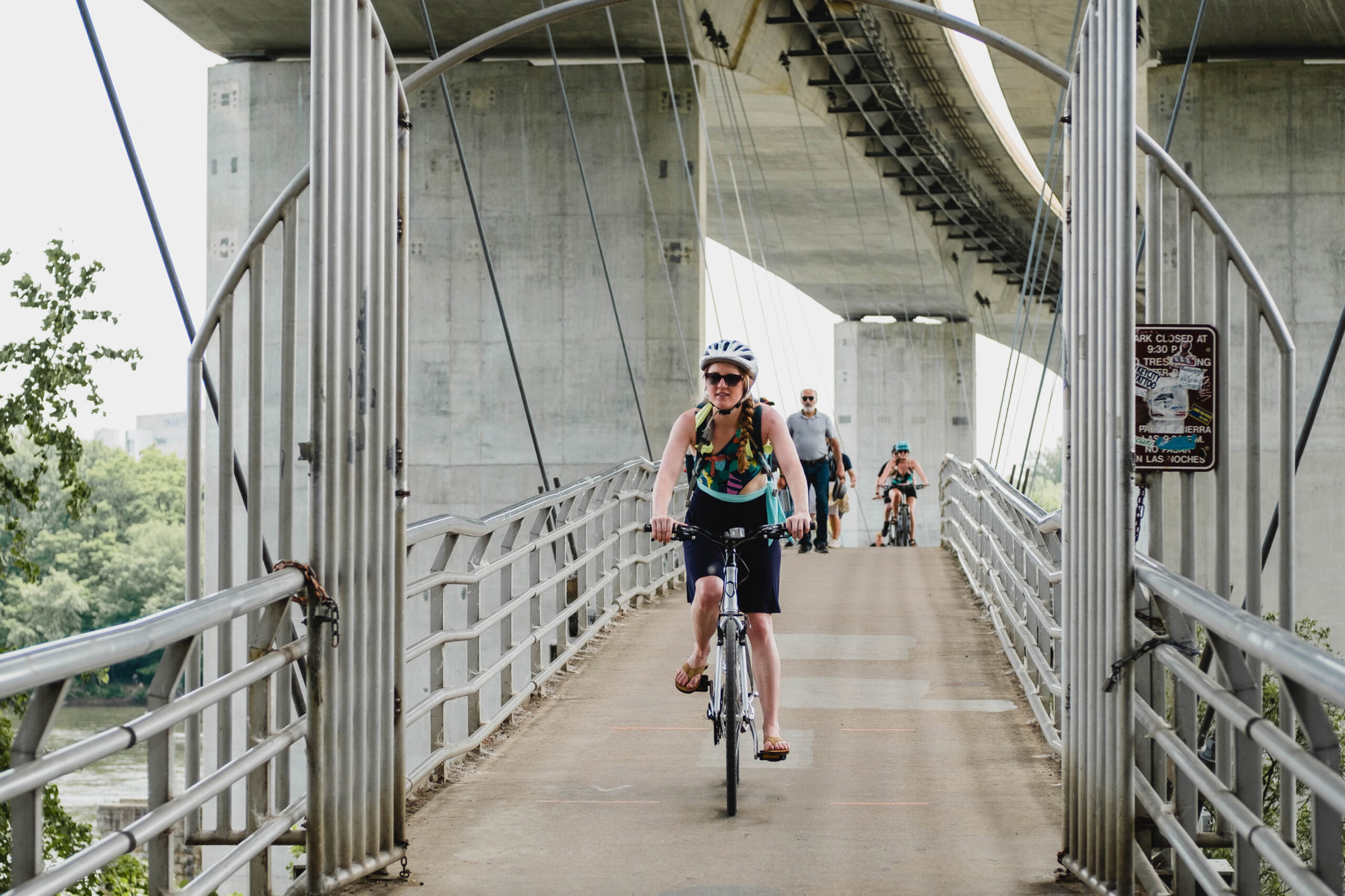 Belle Isle Suspension Bridge biking Richmond VA