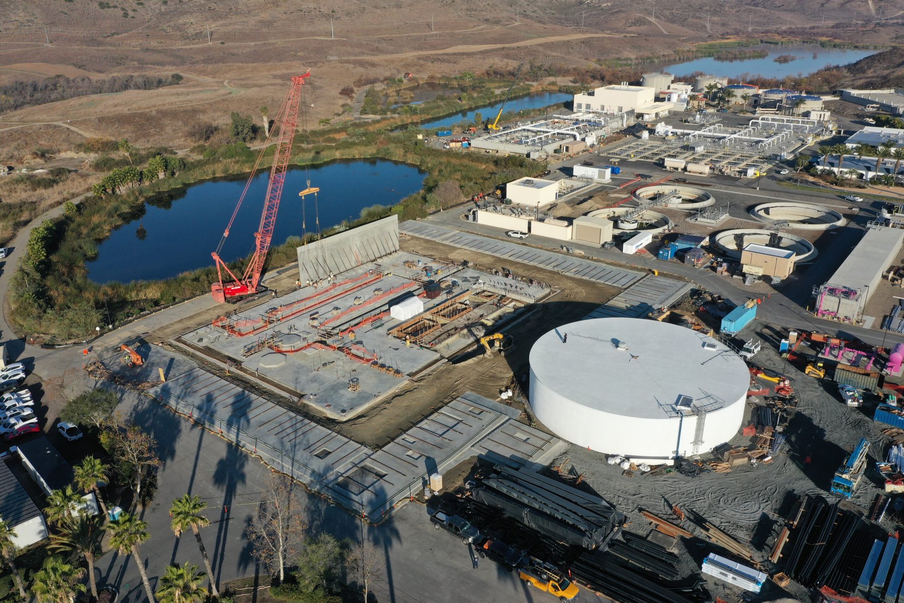 A view of the Pure Water Oceanside reclamation facility under construction
