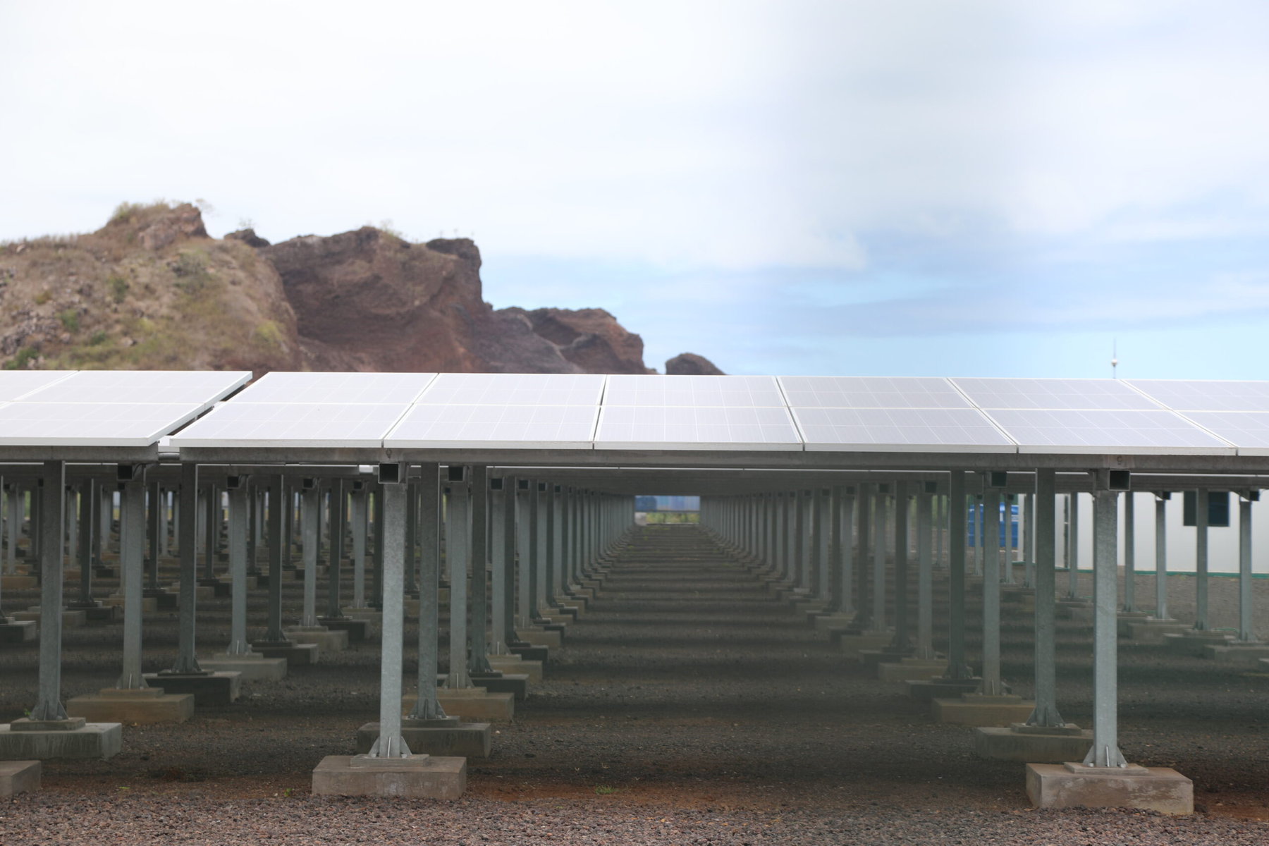 Solar panels on San Cristóbal Island. 