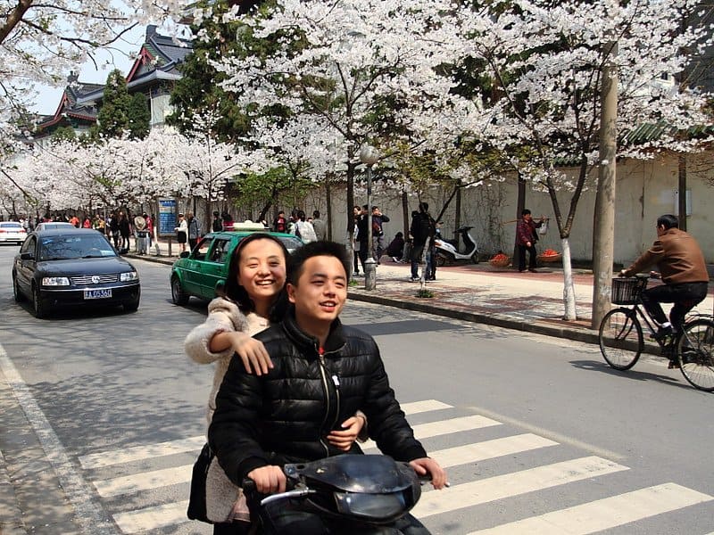 china motorbike in spring