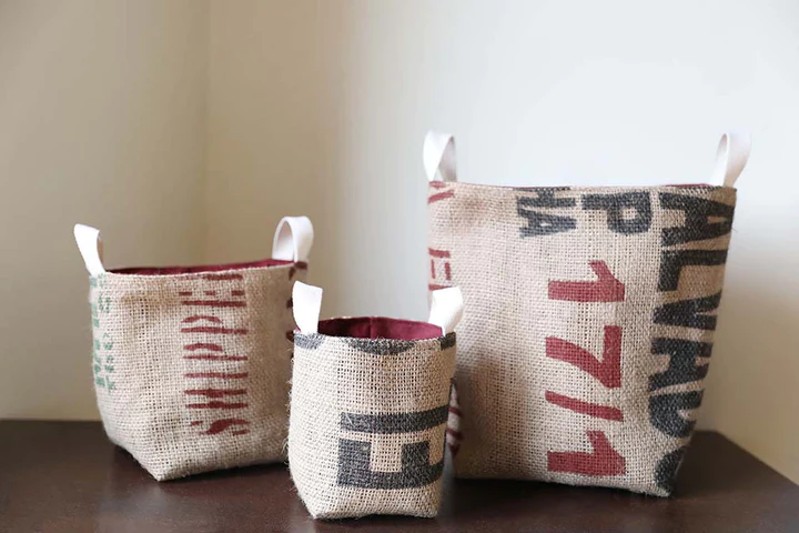 Coffee Bean Burlap baskets