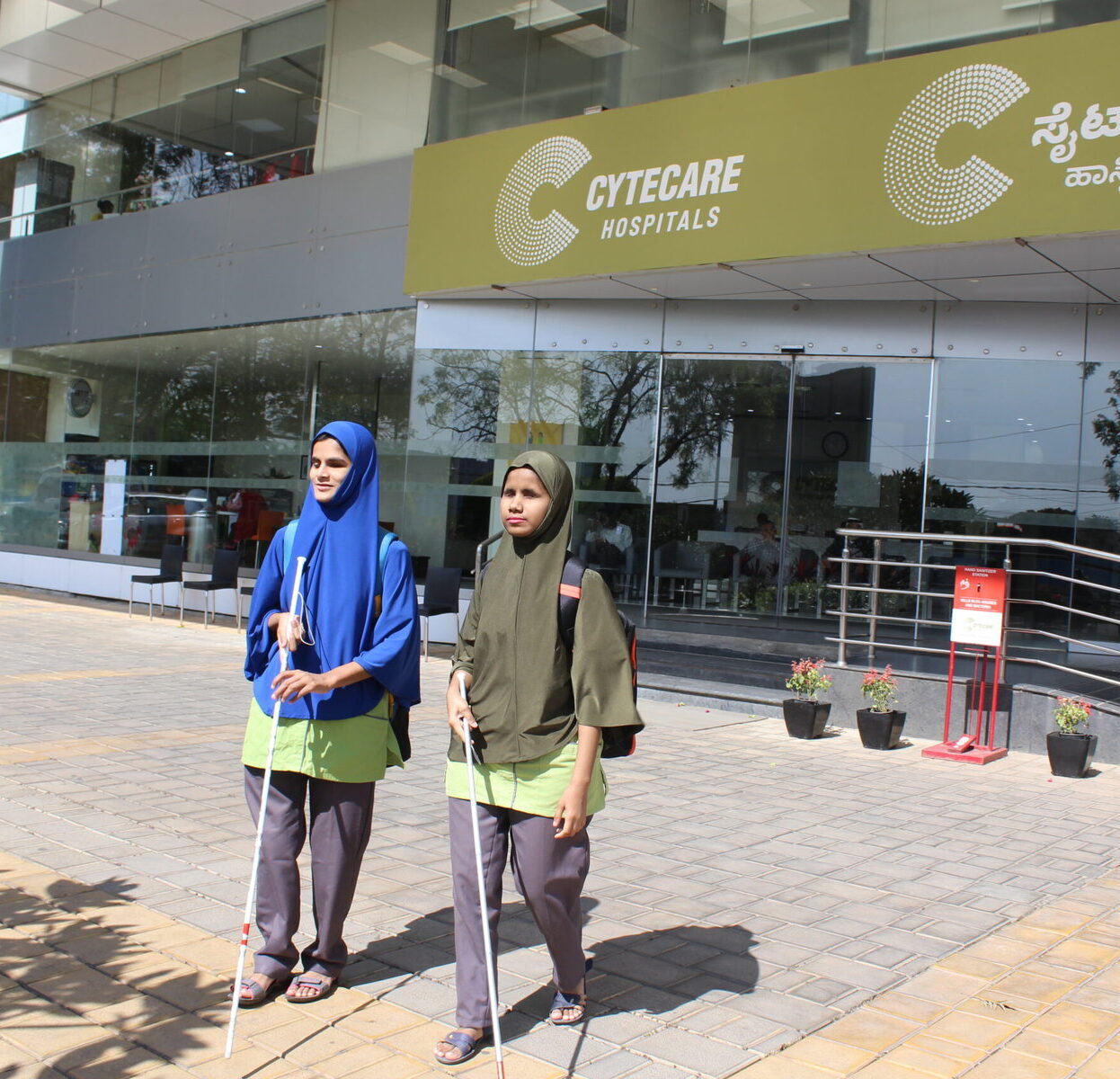 Banu and Noorunnisa outside of Cytecare.