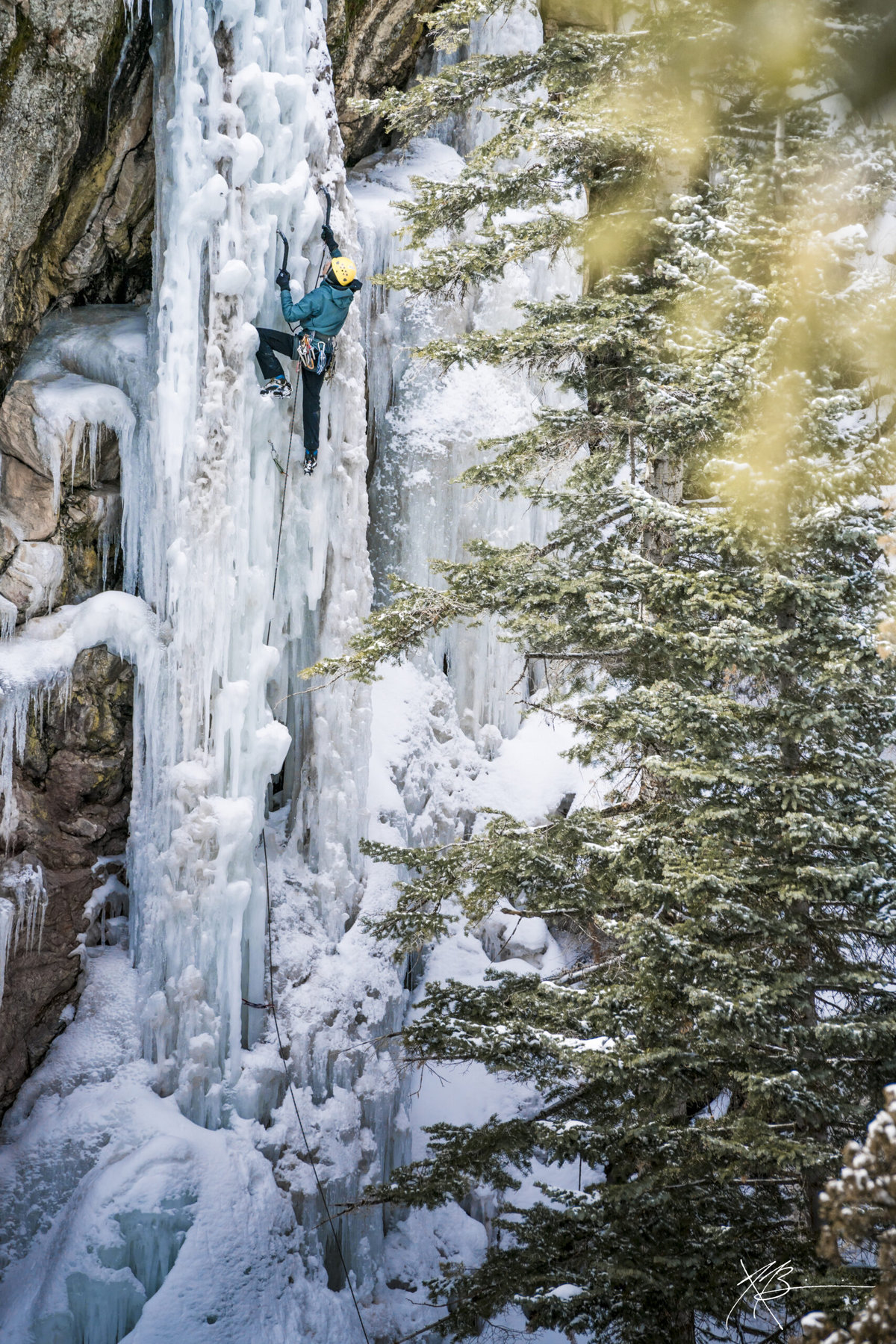 A climber at the Ouray Ice Park.
