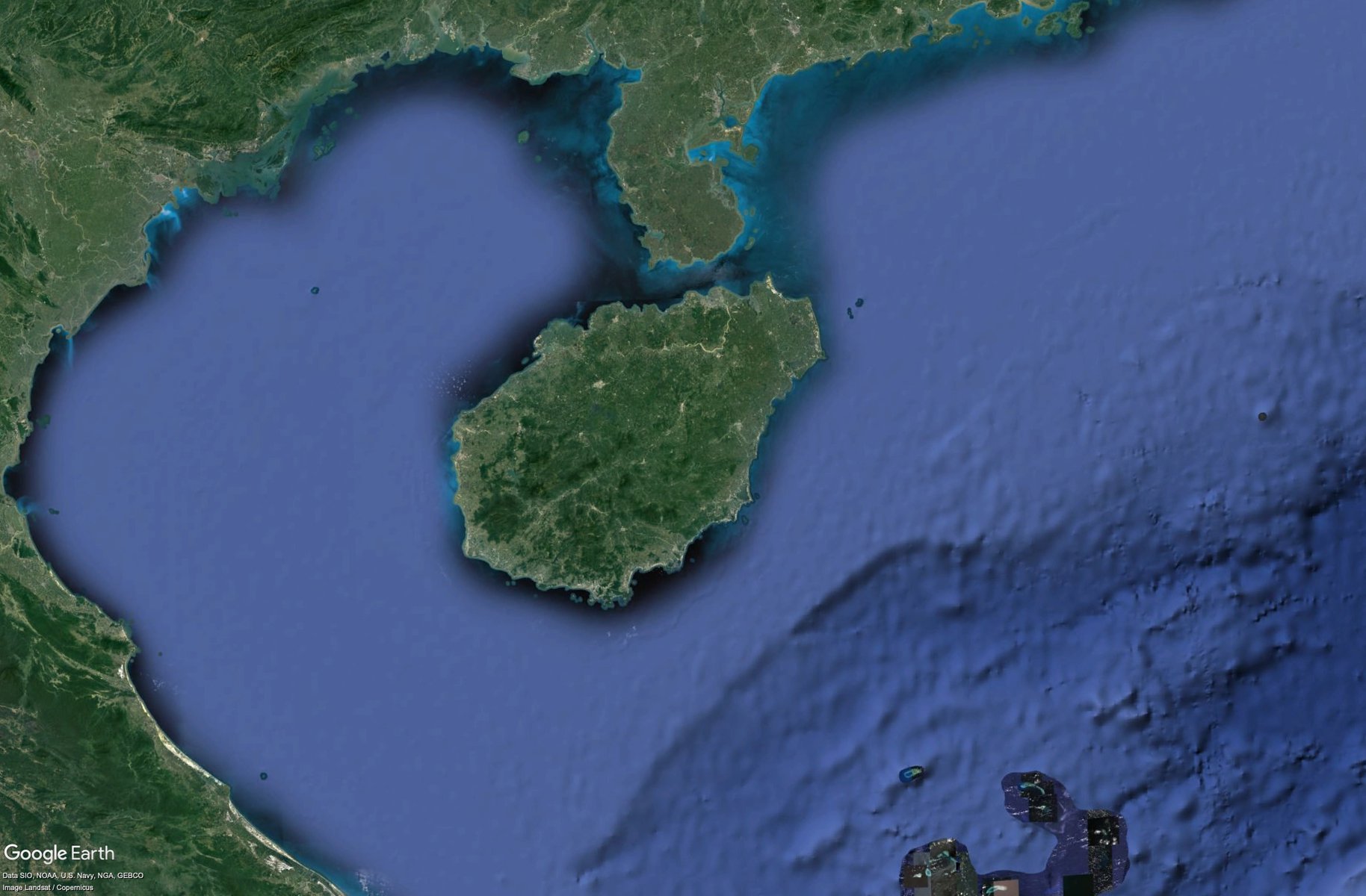 Satellite image of Hainan.