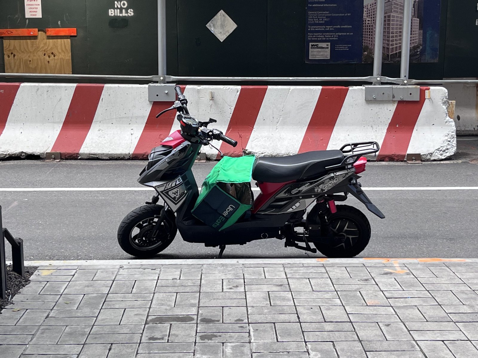 An electric scooter in Manhattan.