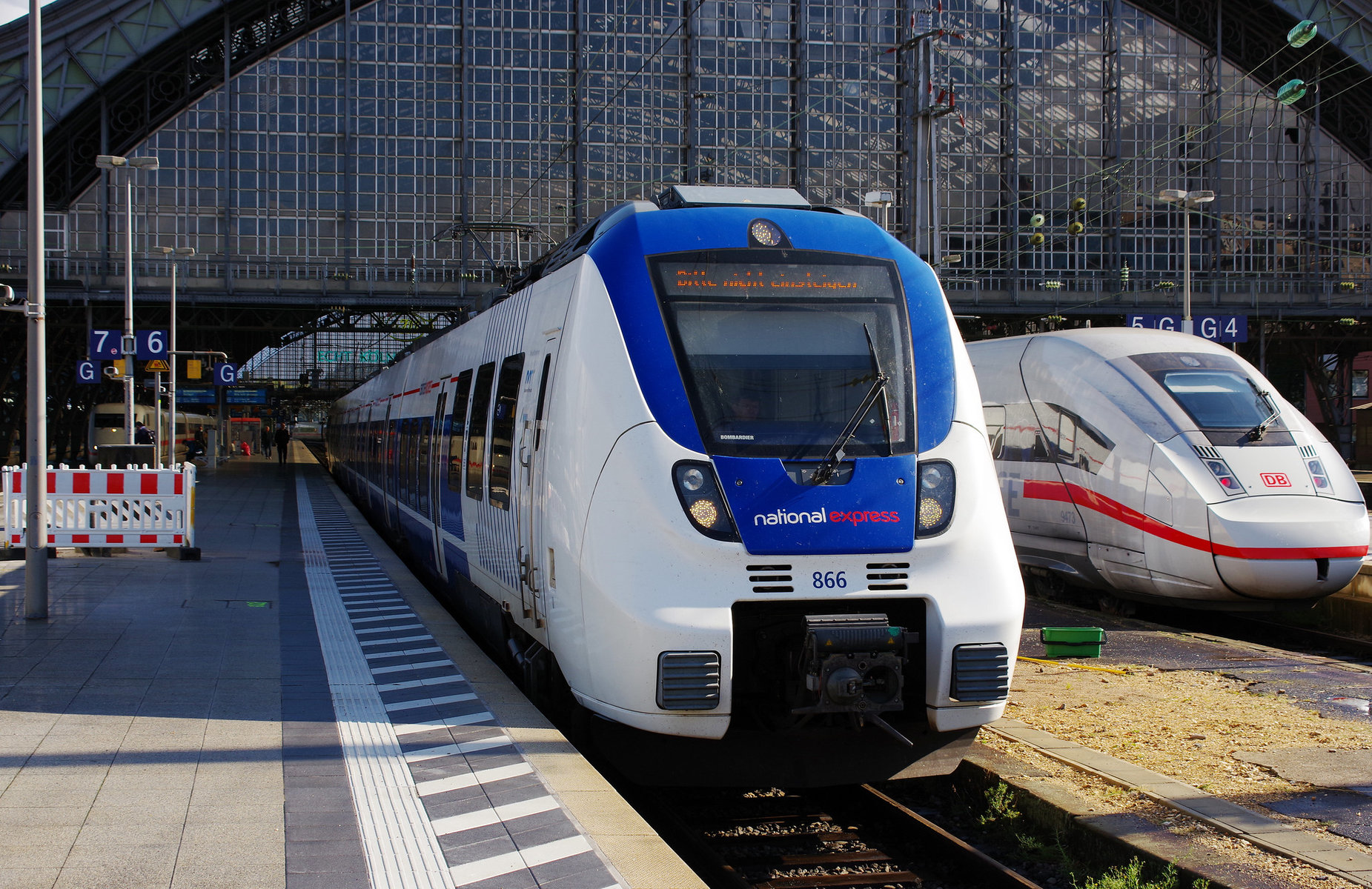 A train at Cologne Central Station.