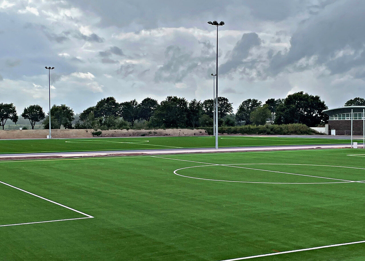 An artificial turf pitch that uses cork and sand instead of microplastics.