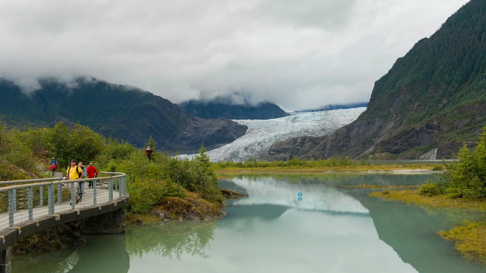 A view of Mendenhall Glacier, which is retreating.