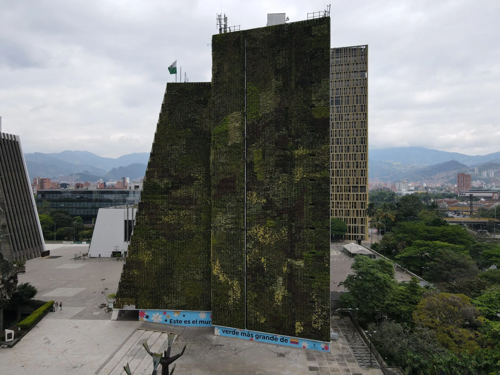 A vertical garden at Medellin's City Hall. 