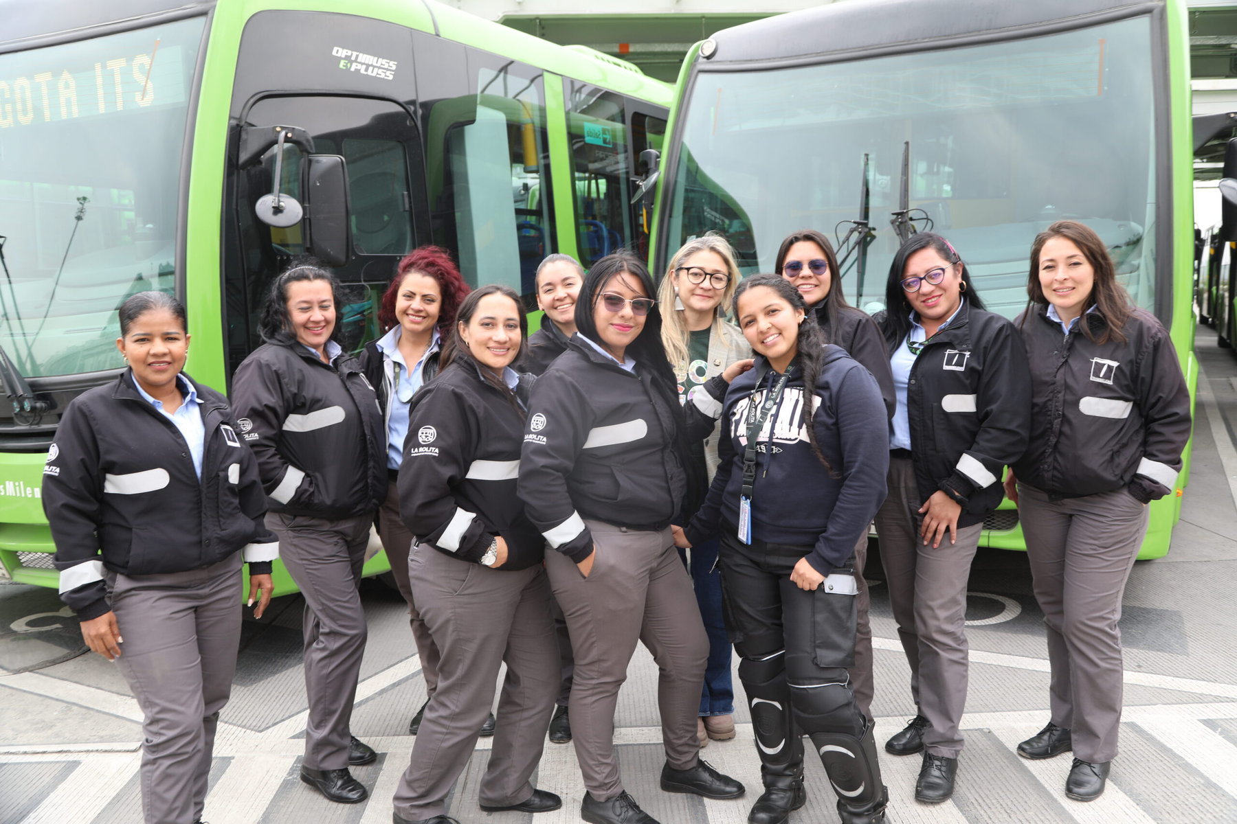 A group of women bus drivers.