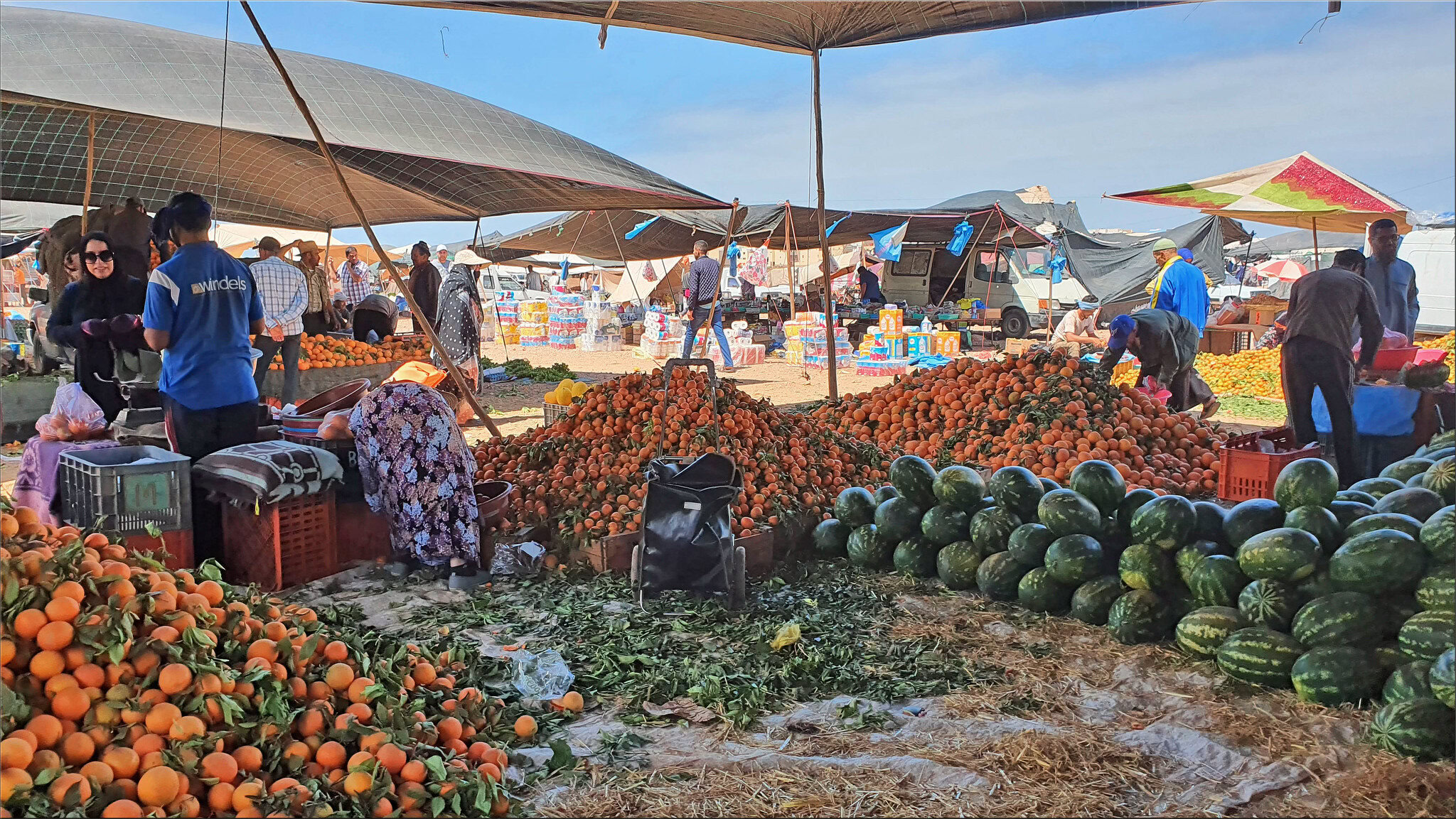 Mountains of fruit at a market in Sidi Ifni.