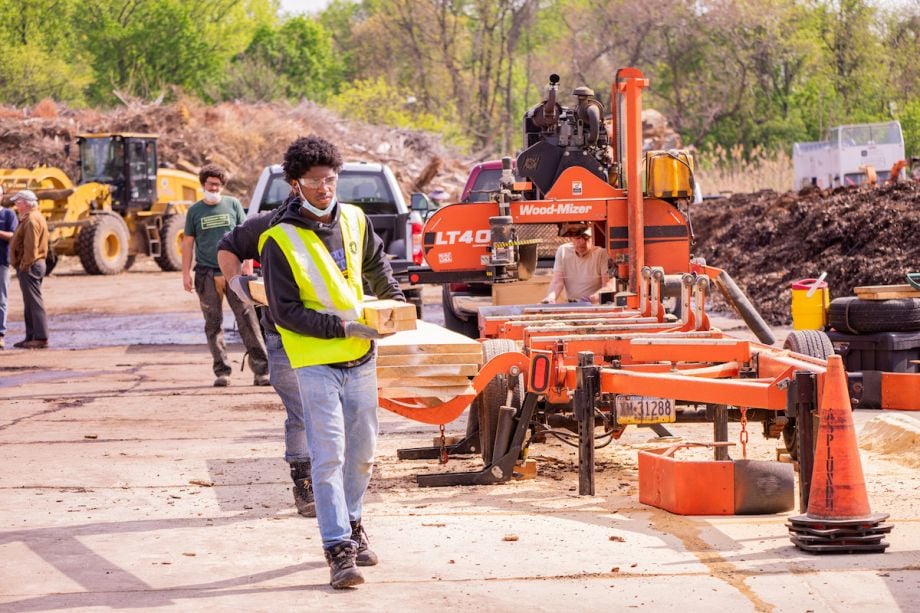A work scene at the Reforestation Hub.