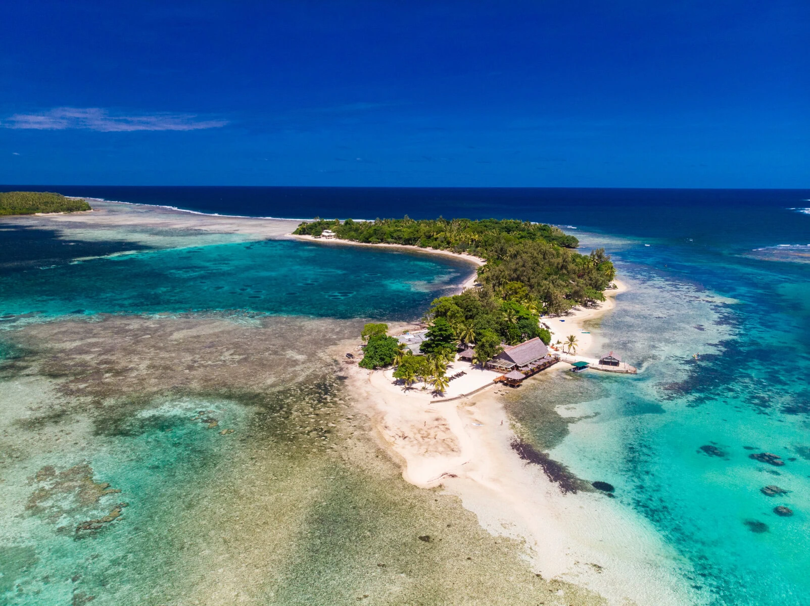 Drone view of Erakor Island, near Port Vila in Vanuatu.