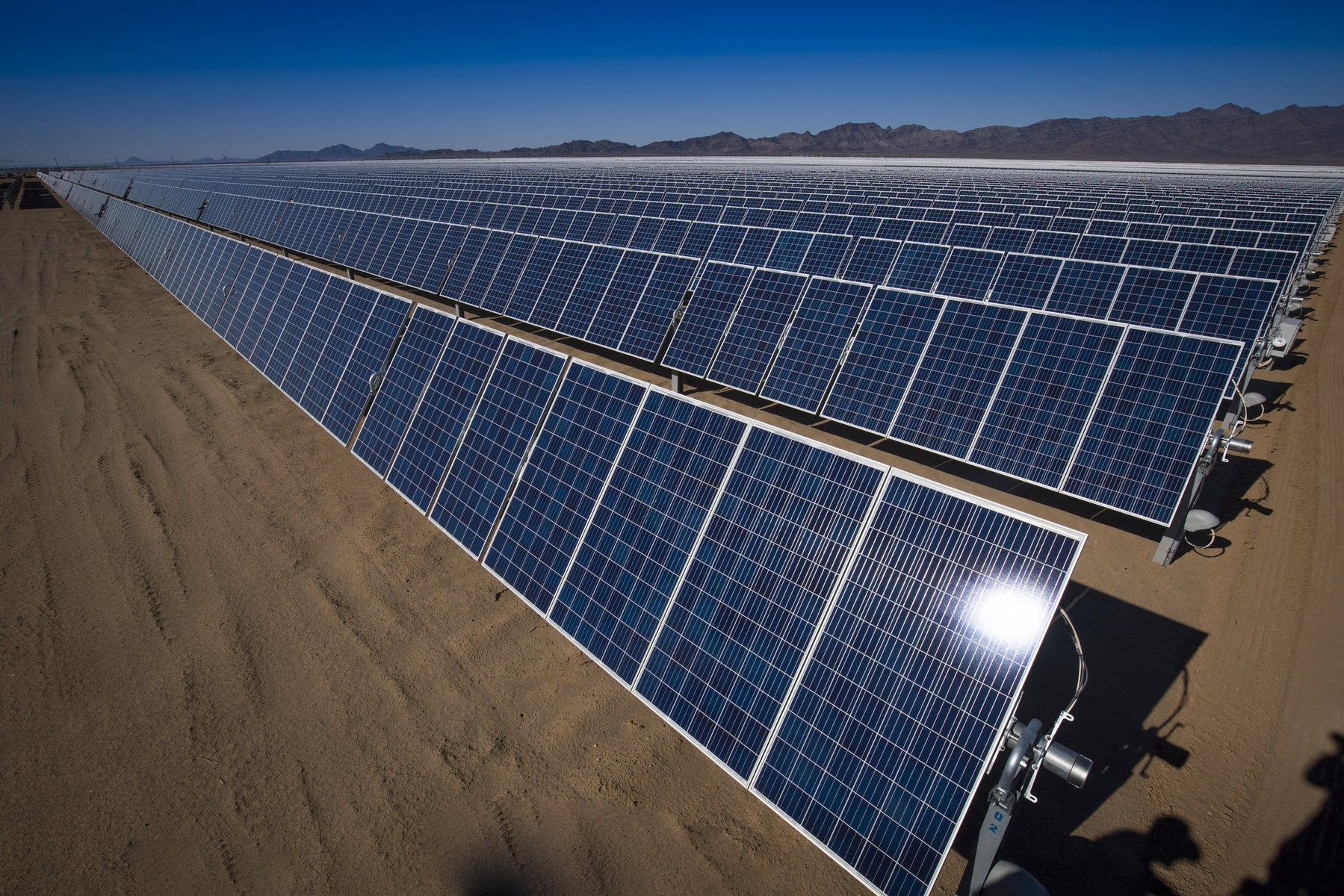 A solar array in the California desert.