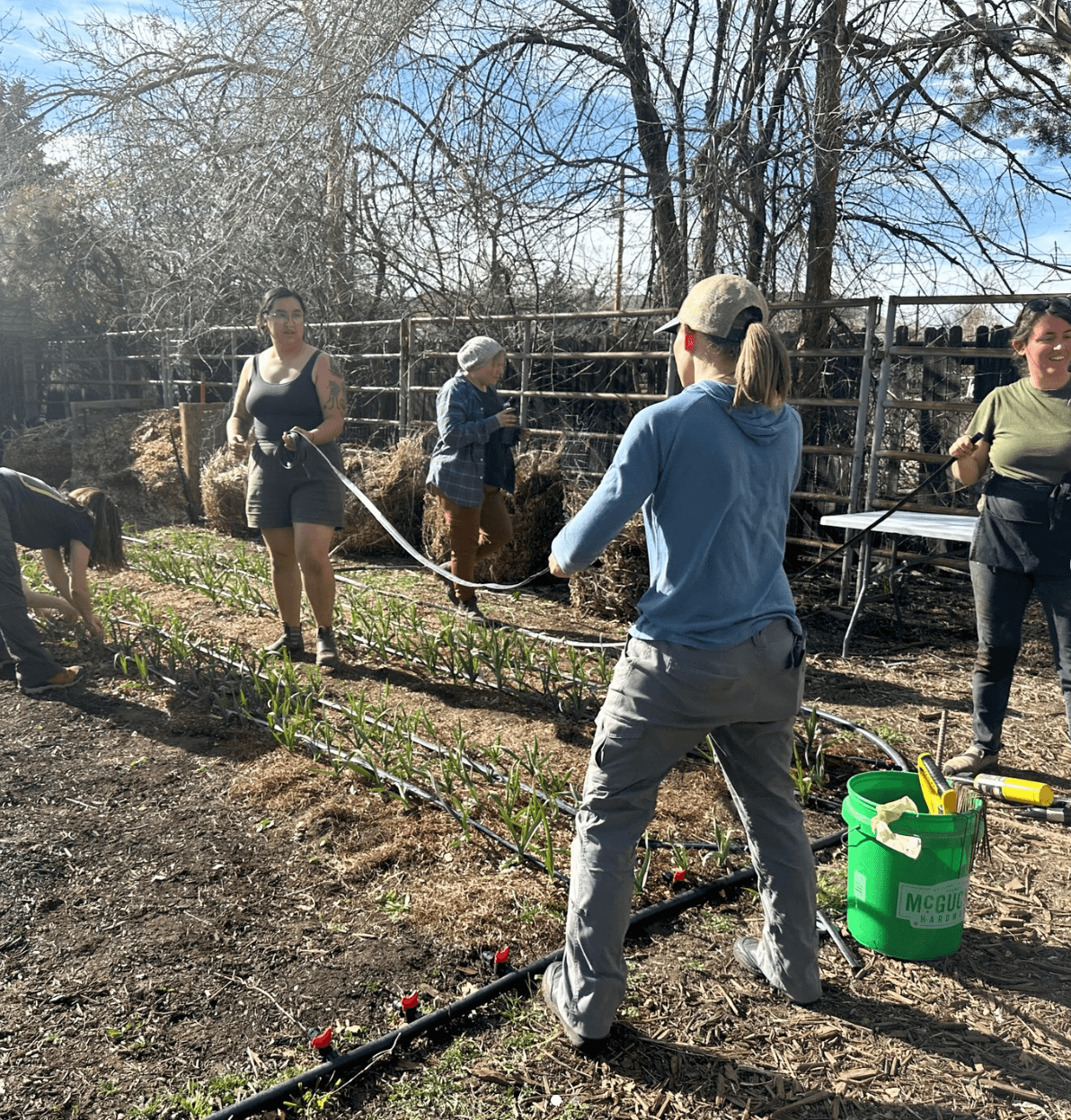 Incubator farmers in an irrigation workshop.