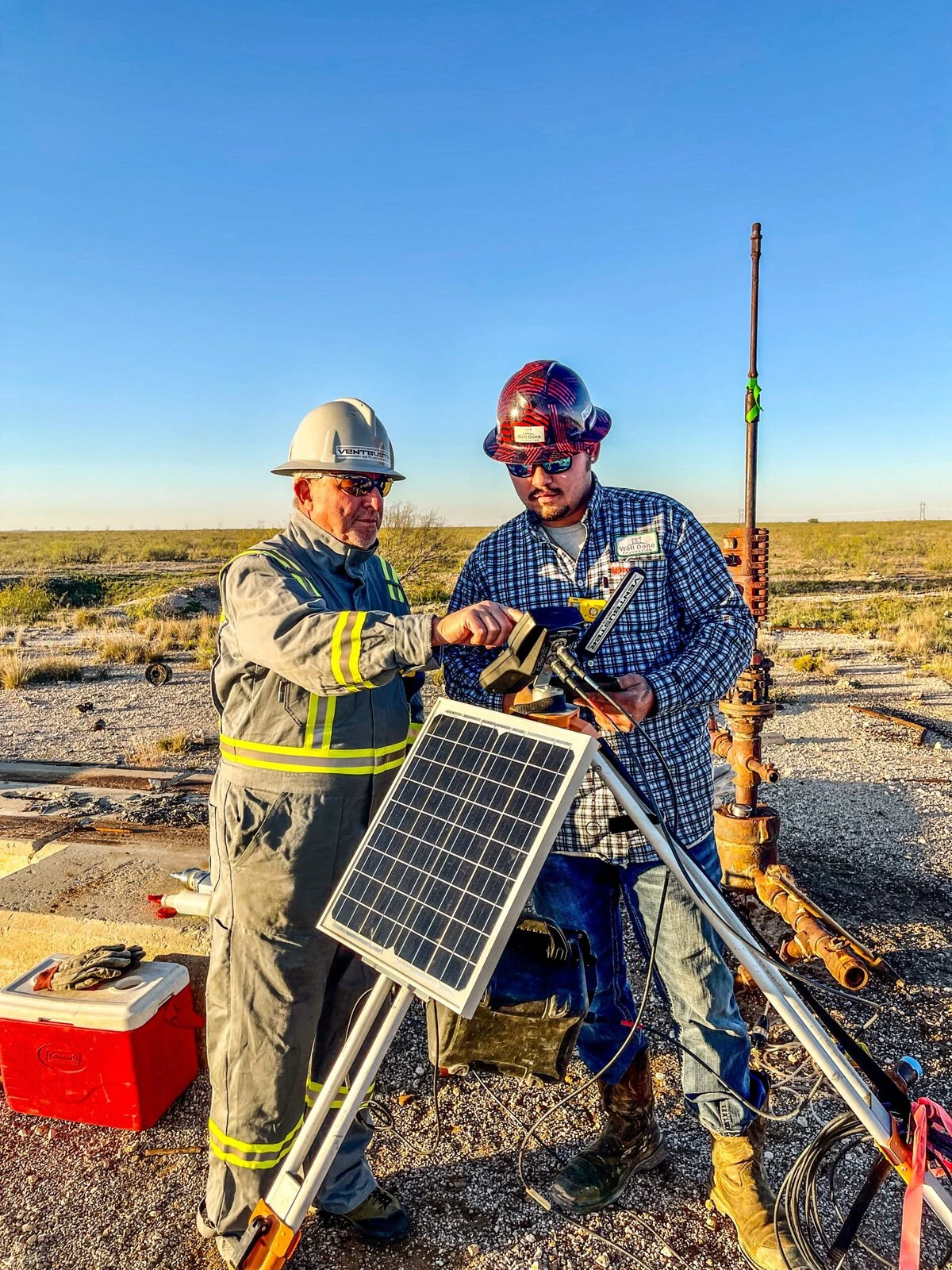 Work underway at an abandoned oil well.