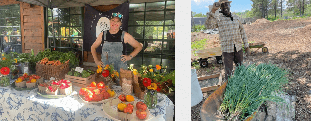 Ann Poteet of Three Owls Farm and Moses Smith of Full Fillment Farms.