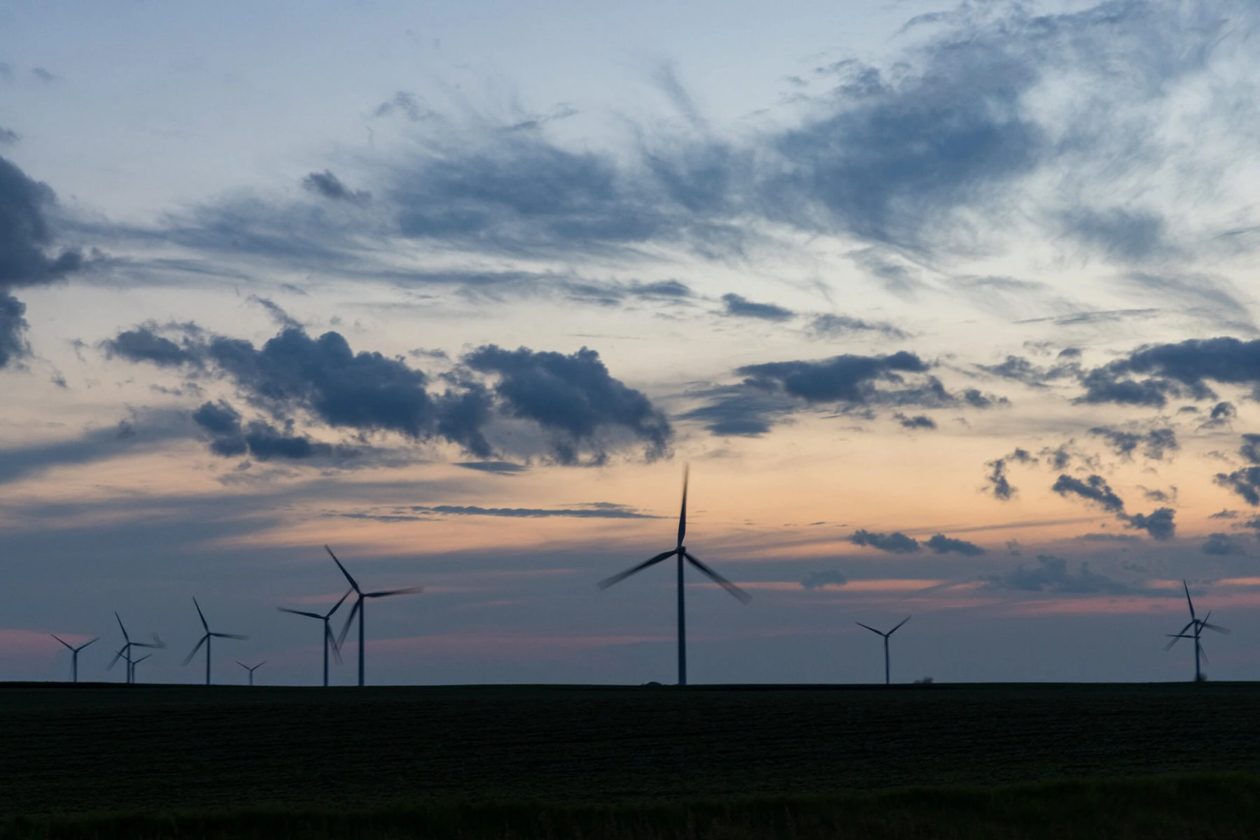 Wind turbines near Bancroft, Iowa.