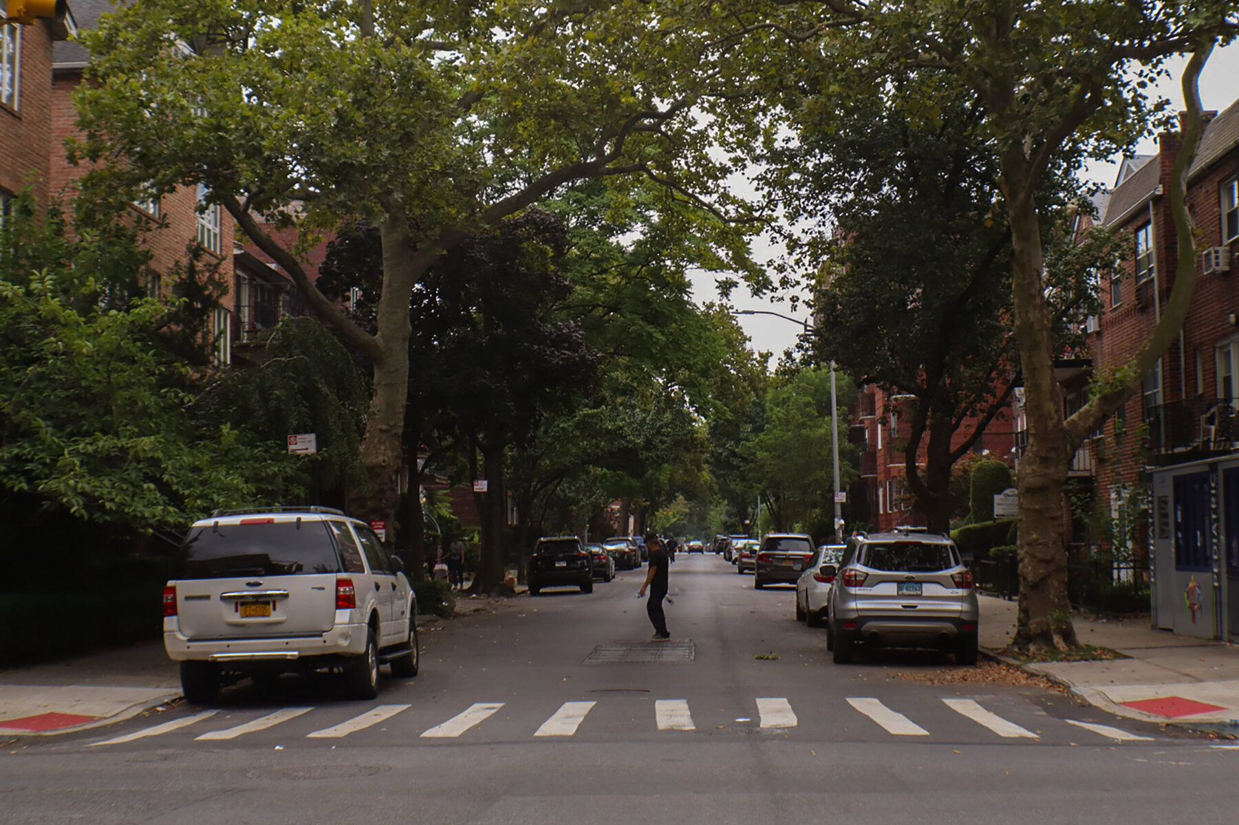 In Borough Park, permeable pavement is being installed along curb lines. 