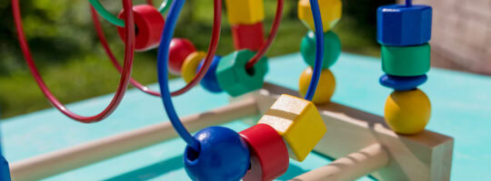 A colorful wooden educational toy.