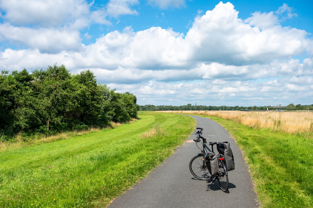 A trekking bike on a path in Germany.