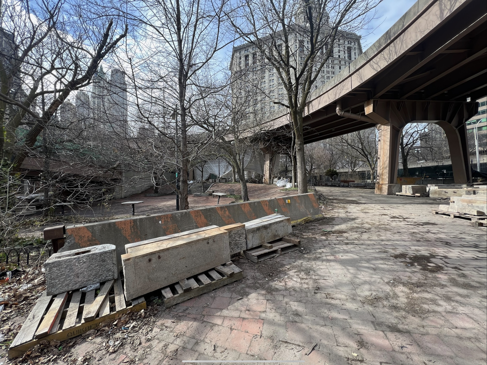 An abandoned area of a park in New York City.