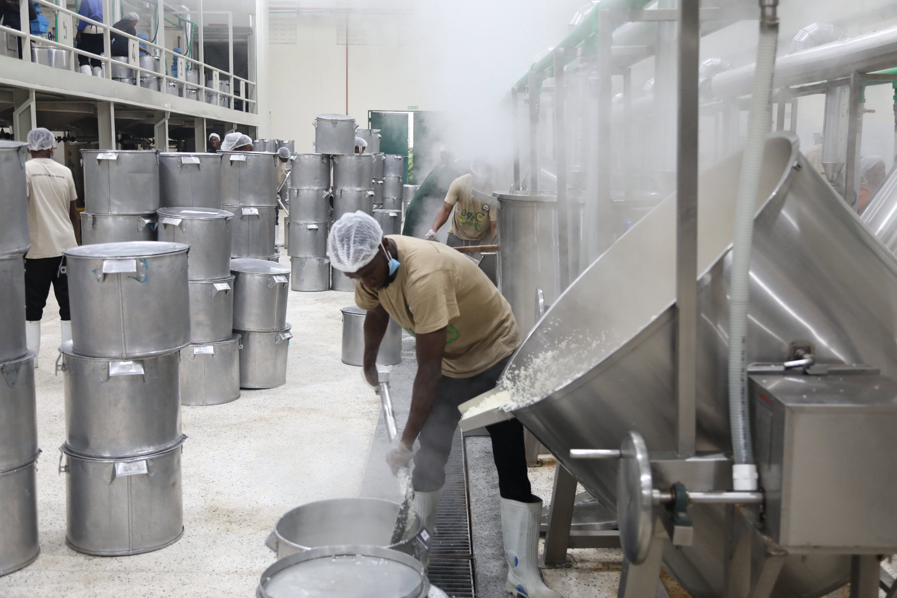 Workers in the Giga Kitchen.