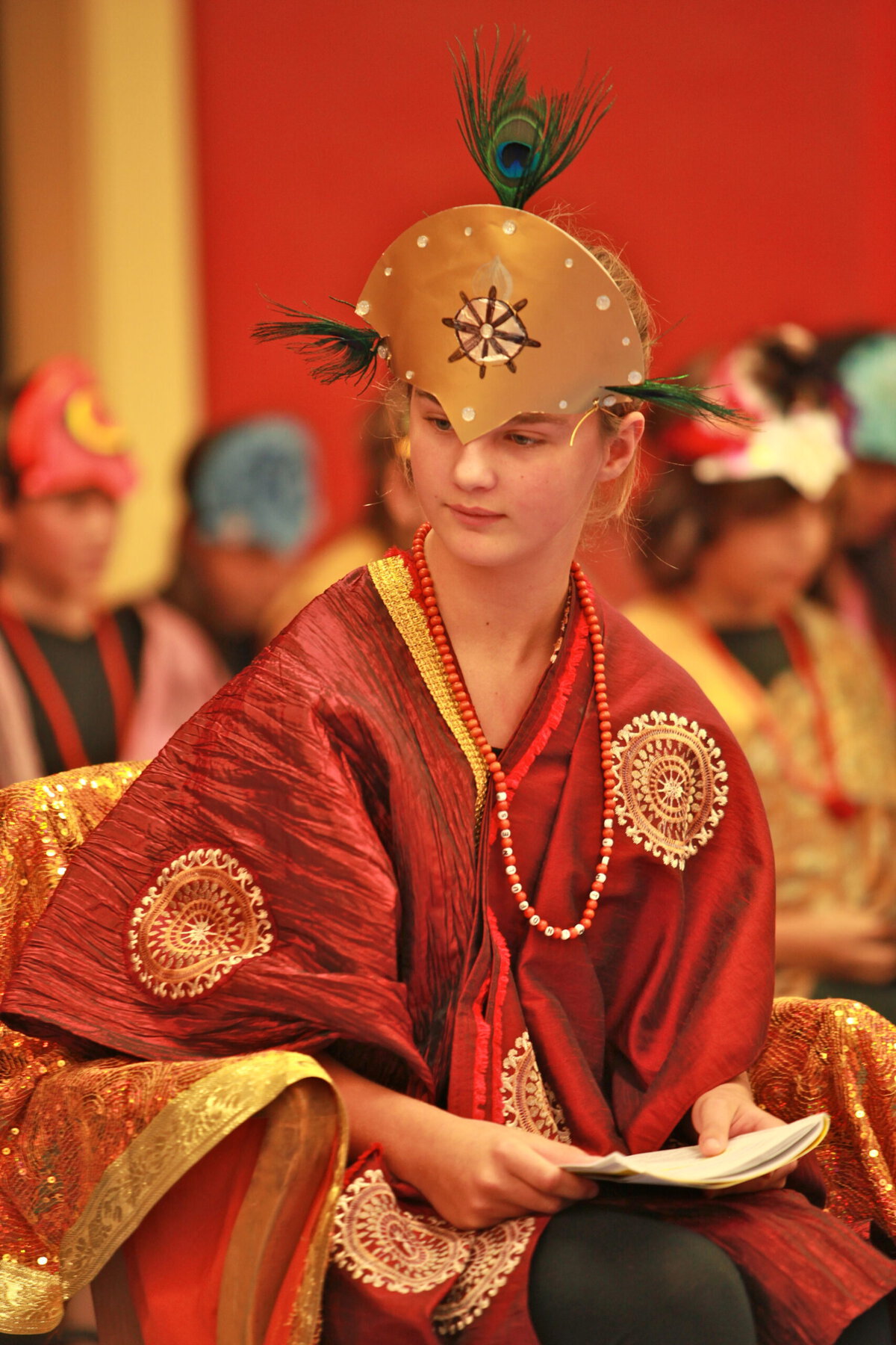 A student dressed as a king.