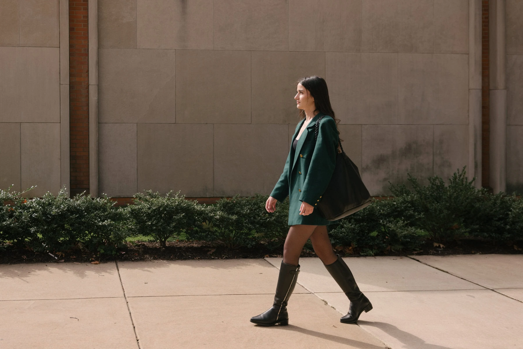 Tamari Natelauri walks on campus at Drexel University, in Philadelphia, Pennsylvania, on October 16, 2024.