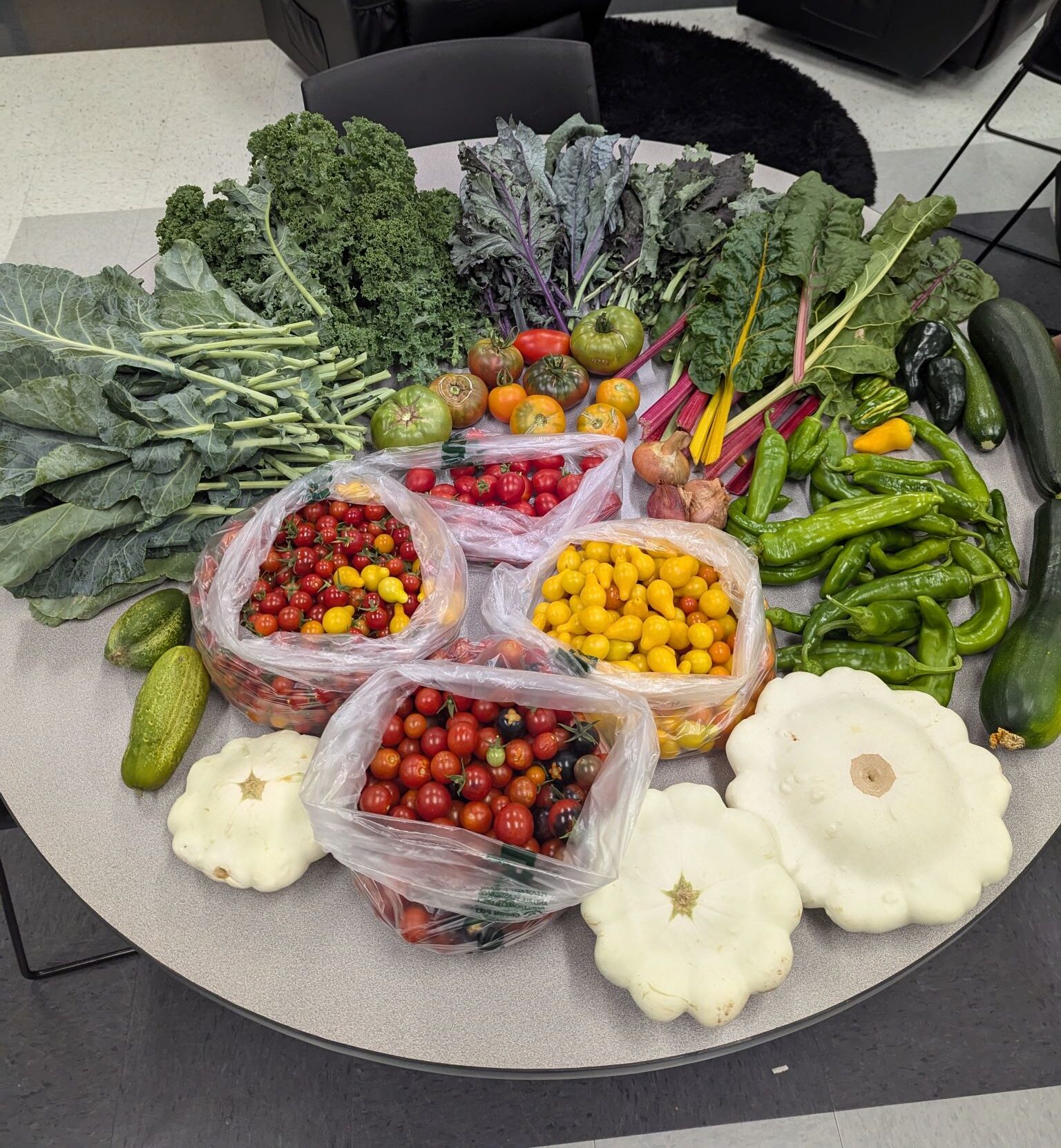 Food harvested from a Denver community garden.