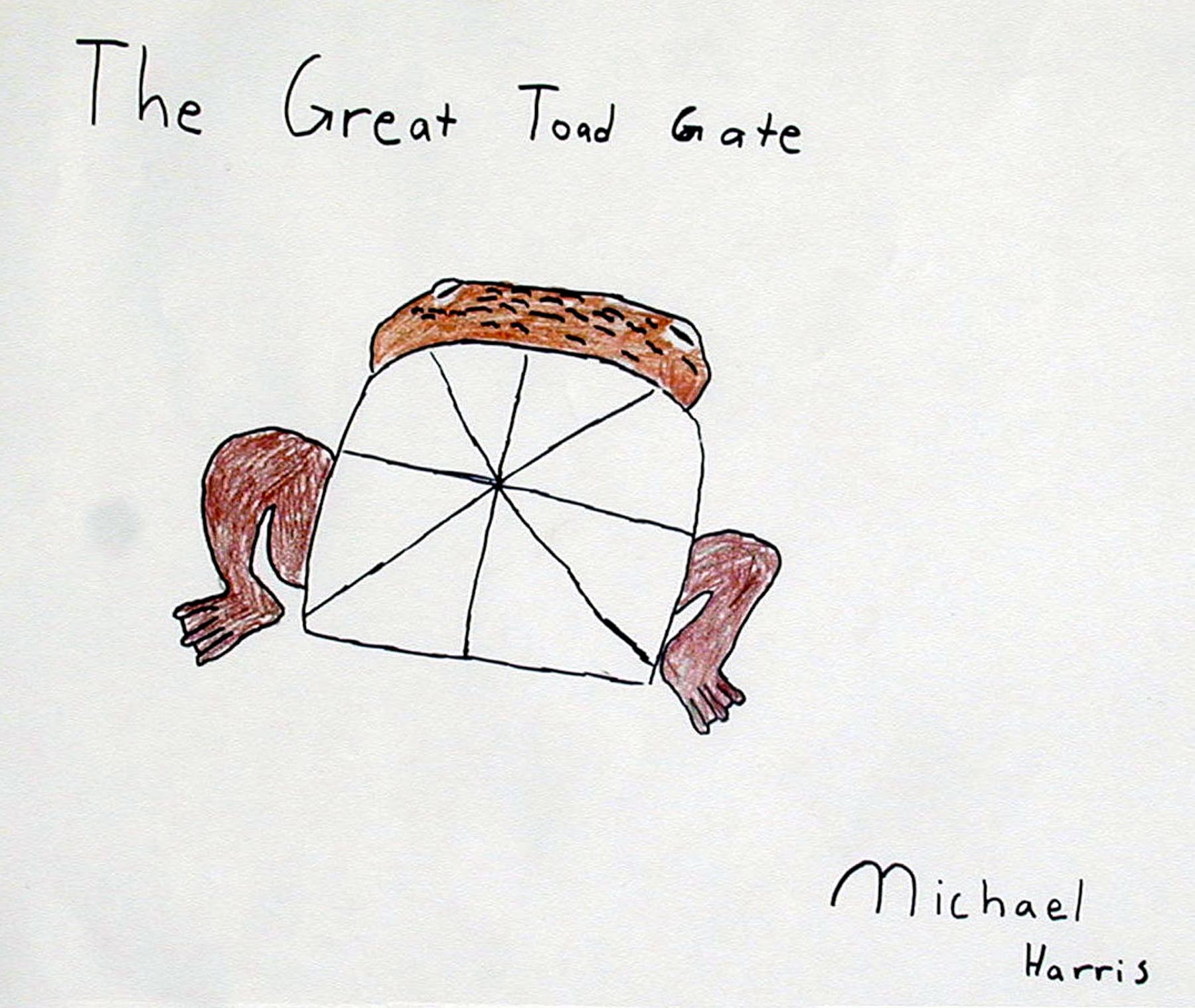 The original design for the Great Toad Gate by fourth-grader Michael Harris. 