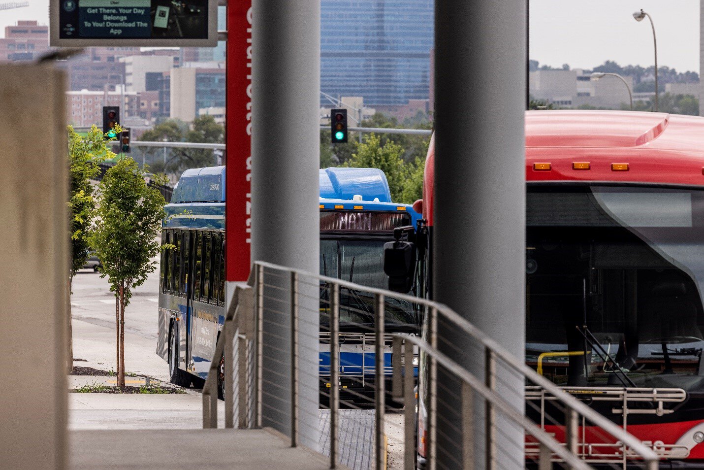 Buses at a depot.